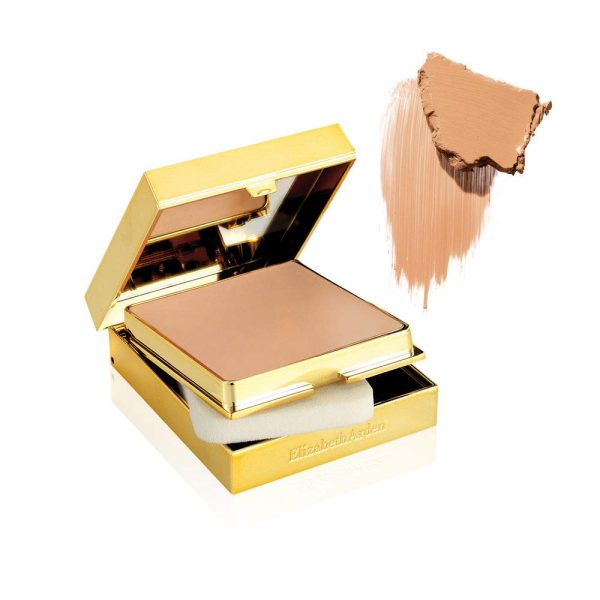 Elizabeth Arden - Flawless Finish, Creme Make-up Kompakt, mittlere bis hohe Deckkraft, mit mikronisiertem Diamantpuder, satiniertes Finish, inkl. Spiegel und Schwamm, honigfarben 1