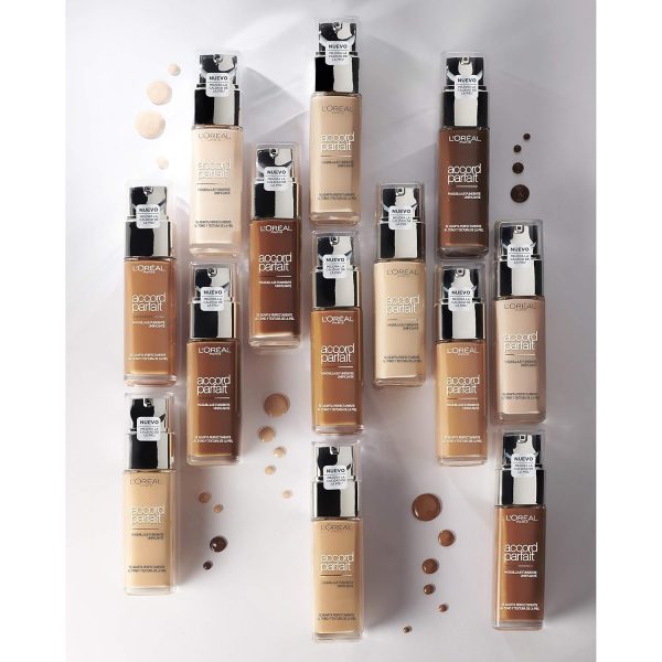 L'Oréal Paris Accord Parfait Base De Maquillaje Acabado Natural Tono De Piel Bronceado 8D Golden Capuchino 30 Ml 7