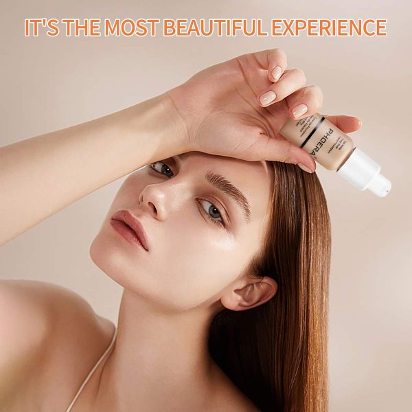 Aquapurity Phoera® Full Coverage Foundation Soft Matte Oil Control Concealer 30 ml Flawless Cream Smooth Long Lasting (103 Warm Peach) 10
