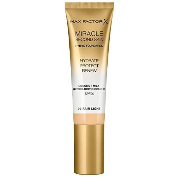 Max Factor Miracle Second Skin Foundation LSF 20 - Farbe 02 Fair Light, 30 ml 1