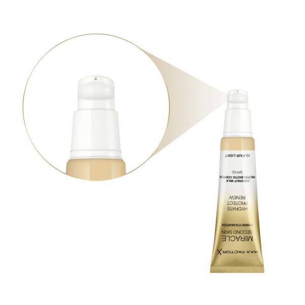 Max Factor Miracle Second Skin Foundation LSF 20 - Farbe 02 Fair Light, 30 ml 5