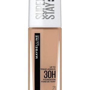 Maybelline New-York – Flüssiger Teint, langanhaltend, ohne Übertragung, hohe Deckkraft – Superstay Active Wear 30h – Farbton Nude Beige (21), Inhalt: 30 ml 5