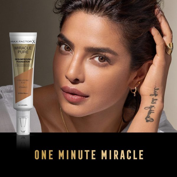 Max Factor Miracle Pure Skin Improving Foundation, Fb. 85 Caramel, hautverbesserndes Make-Up mit LSF 30, 30 ml 4