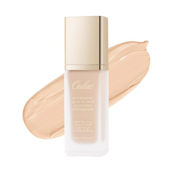 Oulac Foundation Make Up, Flüssige Foundation mit Aloe Vera, Foundation mit hoher Deckkraft, Wasserfest und Langanhaltend, Gesichts Foundation 30ml, Farbton: 03 Ivory 6