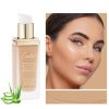 Oulac Foundation Make Up, Flüssige Foundation mit Aloe Vera, Foundation mit hoher Deckkraft, Wasserfest und Langanhaltend, Gesichts Foundation 30ml, Farbton: 12 Golden sand 19