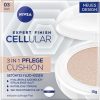 NIVEA Cellular Expert Finish 3in1 Pflege Cushion für dunkle Hauttöne (15 g), Make-up mit Hyaluron, Kollagen-Booster und LSF 15, feuchtigkeitsspendende Cushion Foundation 17