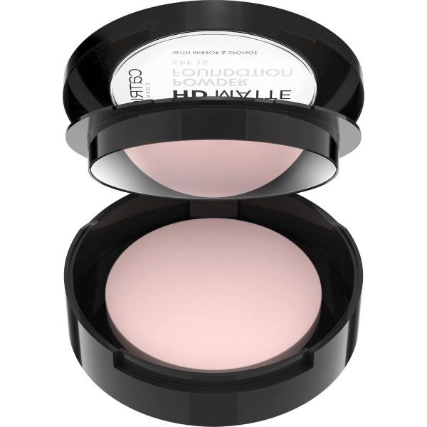 Catrice 18H HD Matte Powder Foundation, Nr. 015N, Nude, langanhaltend, mattierend, matt, für unreine Haut, vegan, ölfrei, UVA- und UVB-Filter + SPF 15, ohne Parfüm, 1er Pack (8g) 2