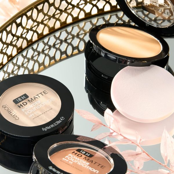 Catrice 18H HD Matte Powder Foundation, Nr. 015N, Nude, langanhaltend, mattierend, matt, für unreine Haut, vegan, ölfrei, UVA- und UVB-Filter + SPF 15, ohne Parfüm, 1er Pack (8g) 5