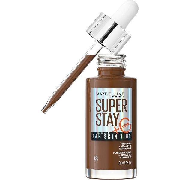 Maybelline New York Foundation, Langanhaltendes Make-Up mit Vitamin C, Vegane Formel, Super Stay Skin Tint, Nr. 78 1