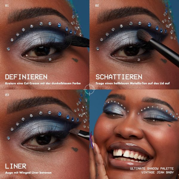 NYX Professional Makeup Lidschattenpalette mit 16 Farbtönen, Intensives und langanhaltendes Finish, Vegane Formel ohne Inhaltsstoffe tierischen Ursprungs, Ultimate Shadow, Farbton: Vintage Jean Baby 6