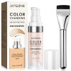 Farbwechsel Grundierung, Color Changing Foundation Liquid with 1 Brushes, Color Changing Face Primer Base Makeup 30 ml Leicht Langlebig Glättet Füllt Poren und Feine Linien Ganztags Tragbar 26