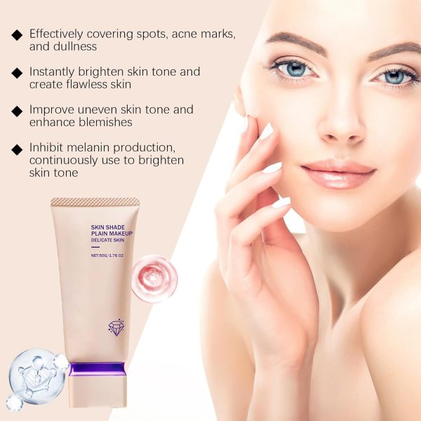 Farbwechselnde Foundation Für Reife Haut, Feuchtigkeitsspendende leichte Langanhaltende Foundation, Concealer-Grundlage, Base Nude Face Moisturizing Liquid Cover Concealer 2