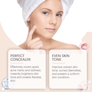 Farbwechselnde Foundation Für Reife Haut, Feuchtigkeitsspendende leichte Langanhaltende Foundation, Concealer-Grundlage, Base Nude Face Moisturizing Liquid Cover Concealer 10