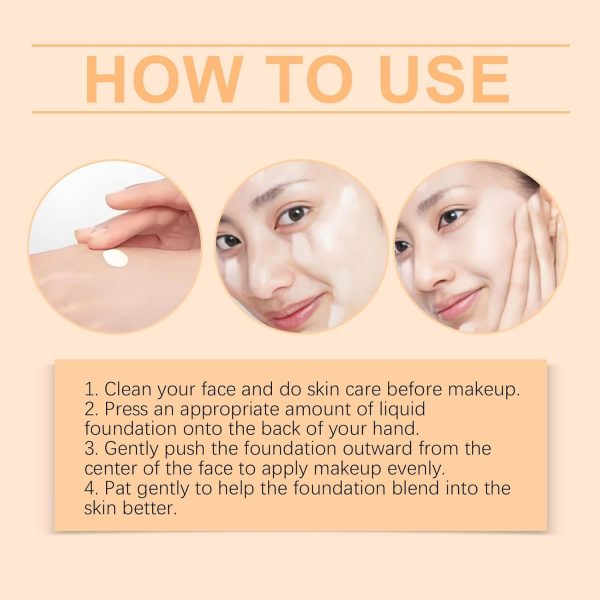 Farbwechselnde Foundation, Concealer Abdeckung Makellose Color Changing Foundation Grundierung Versteckt Falten und Linien, Feuchtigkeitsspendende Flüssige Make up Cream SPF15 (Beige, 1pcs) 7