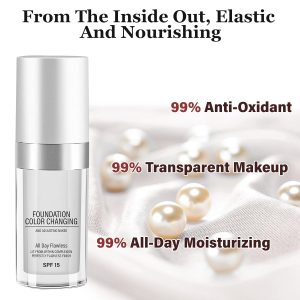 Foundation Color Changing für alternde Haut, Farbwechsel-Grundierung Warm Skin Moisturising Concealer, Liquid Primer, Sonnenschutz, Nude Concealer, Universal Shade für alle Hauttypen 30 mL 13