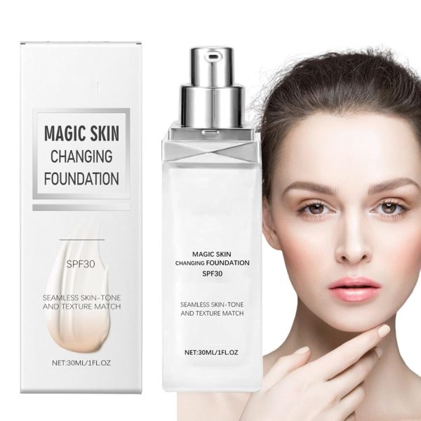 Color Changing Foundation, Natural Color Magic Skin Changing Liquid Foundation, Long lasting Lightweight Face Primer Base | Skin Foundation For Women Girlfriend All Skin 1