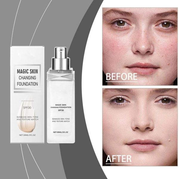 Color Changing Foundation, Natural Color Magic Skin Changing Liquid Foundation, Long lasting Lightweight Face Primer Base | Skin Foundation For Women Girlfriend All Skin 3