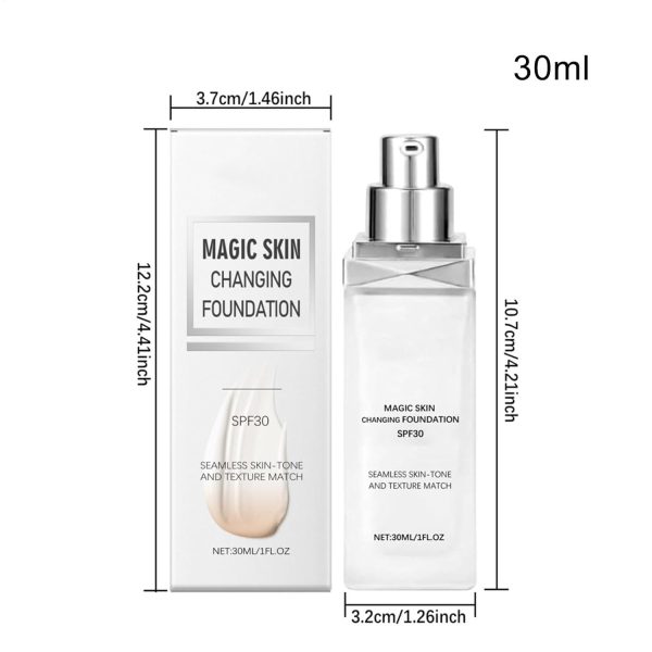 Color Changing Foundation, Natural Color Magic Skin Changing Liquid Foundation, Long lasting Lightweight Face Primer Base | Skin Foundation For Women Girlfriend All Skin 6